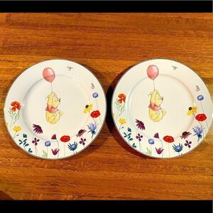 Disney Winnie the Pooh Among the Flowers Dinner Plates set of 2 NWT